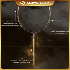 Carbon Fiber Badminton Rackets 10U G4 Golden Dragon Max 13