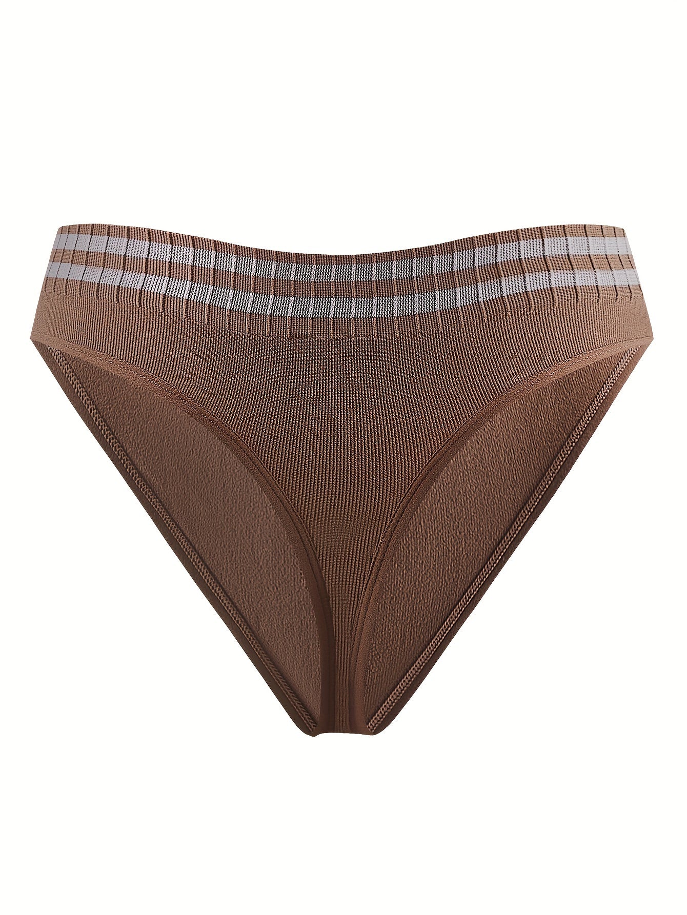 3 Pack Plus Size Striped Thongs - High Stretch Soft Panties Set