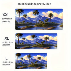 Beach Seaside Coconut Trees Large Mouse Pad - HD Landscape Anime Mouse Mat