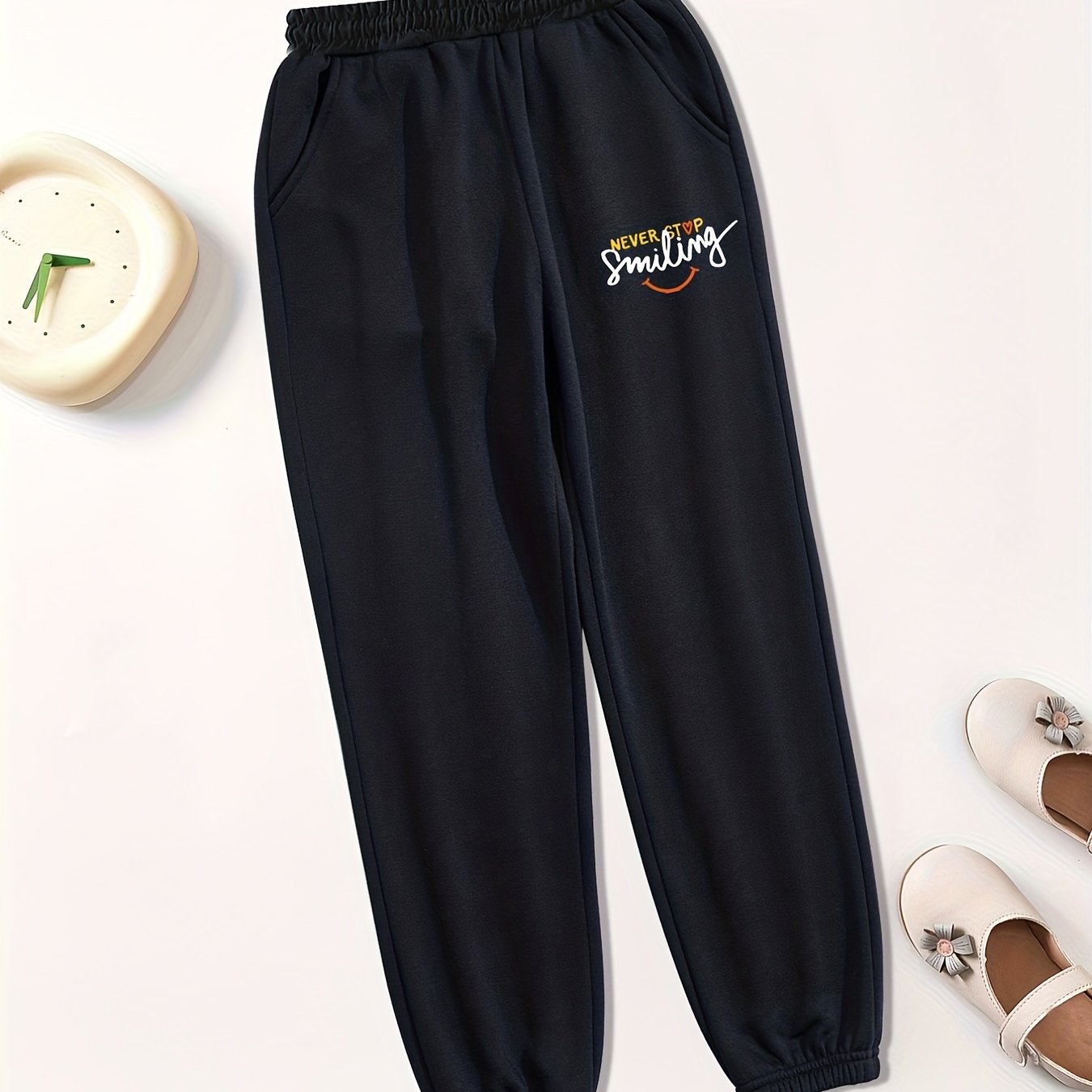 Girls' Letter Print Joggers Sweatpants Street Style