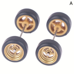 1/64 Toy Car Model Modified Wheels Rubber Tires