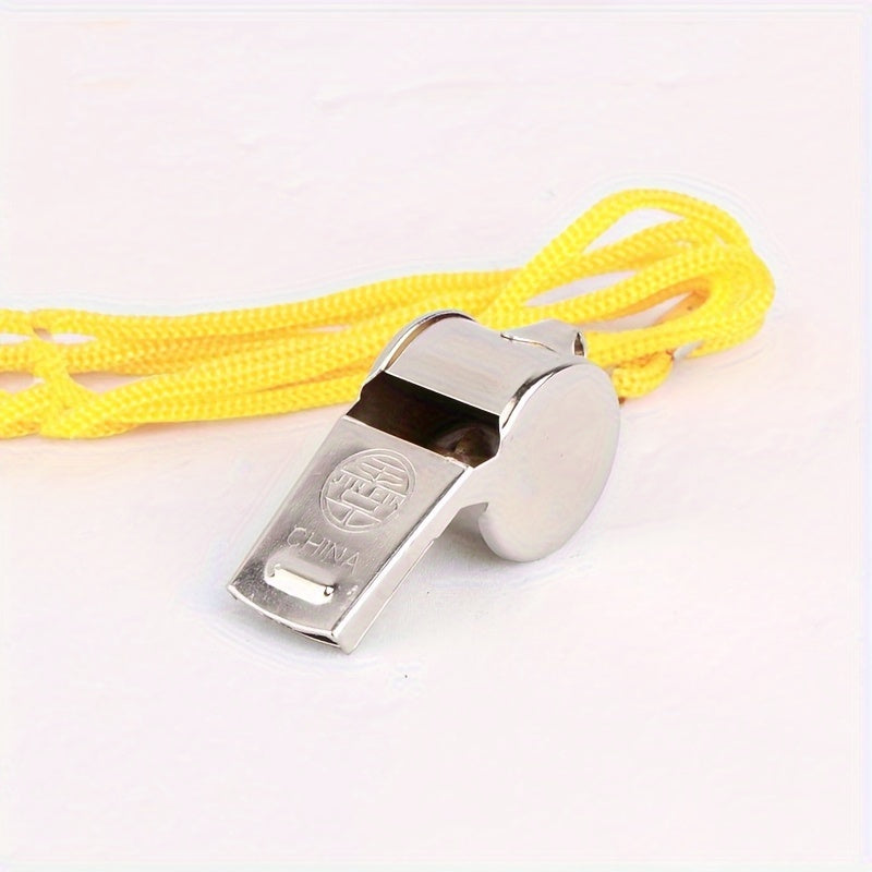 12pcs Metal Whistles With Rope, Survival Outdoor Binding Whistles