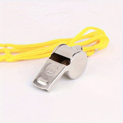 12pcs Metal Whistles With Rope, Survival Outdoor Binding Whistles