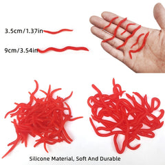 50pcs Silicone Fishing Lures Artificial Worm Soft Bait for Freshwater/Saltwater