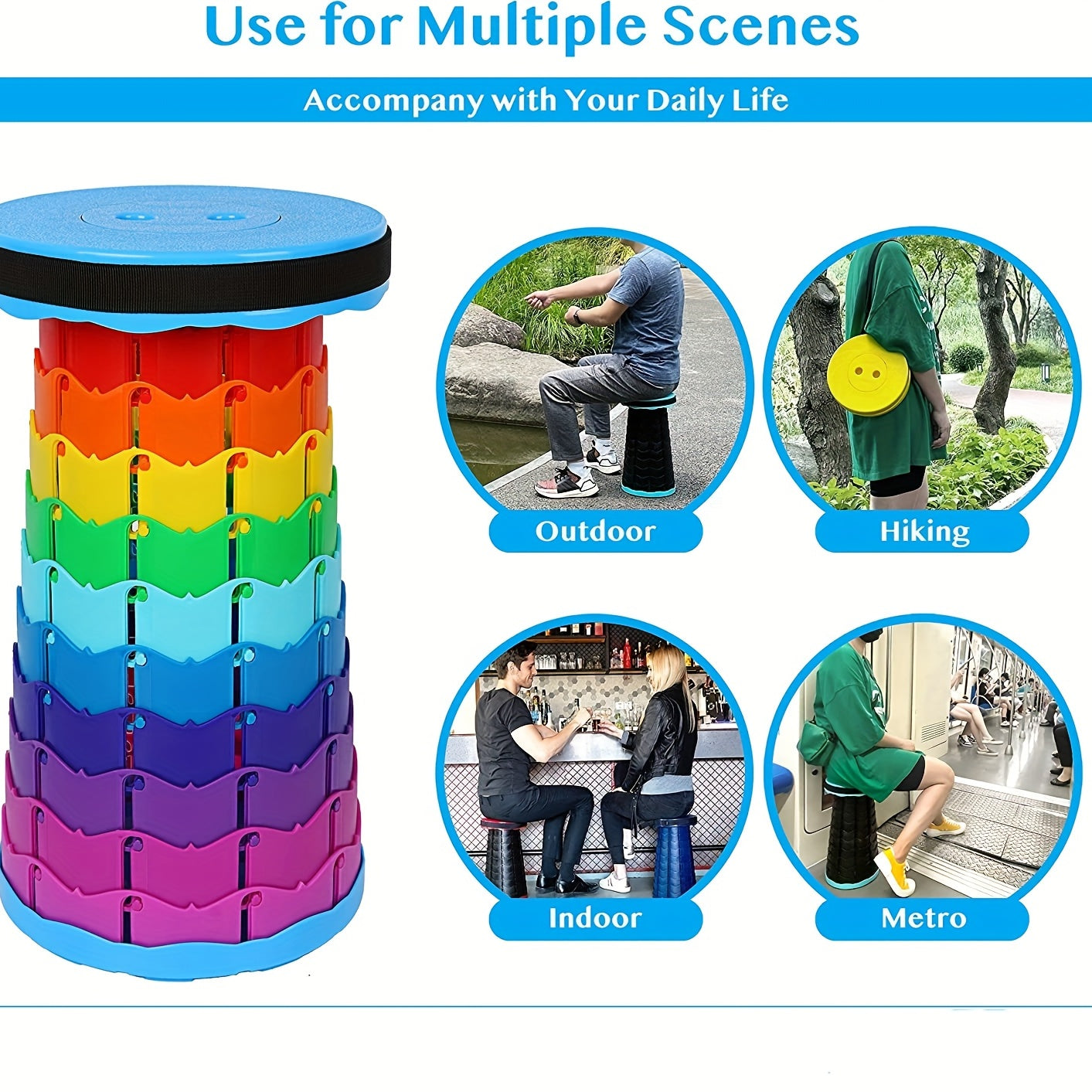 Ultralight Telescopic Stool for Outdoor Camping Indoor Use
