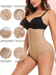 Zipper Shaping Panties Tummy Control Butt Lifting Underwear