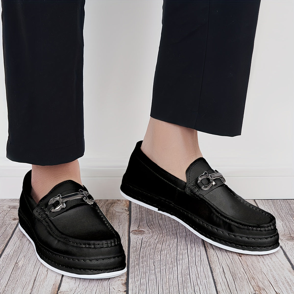 Men's Bit Loafer Shoes Casual Comfy Slip On Flat Shoes