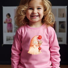 Gnome Print Girls Casual Sweatshirt Fall Winter Tops Kids Clothing