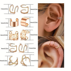 40pcs Ear Cuffs Rhinestone Non Piercing Cartilage Ear Clips Girls Punk Jewelry
