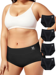 4 Pack Plus Size Casual Underwear Set Women's Plus Letter Print