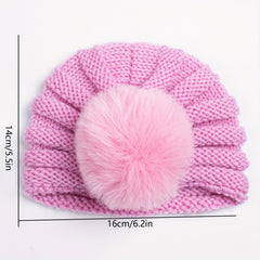 Baby Winter Hairball Knitted Woolen Hat