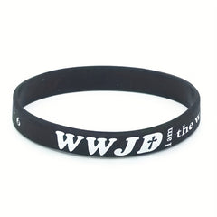 Christian WWJD Bible Verse Rubber Bracelet Silicone Wristband