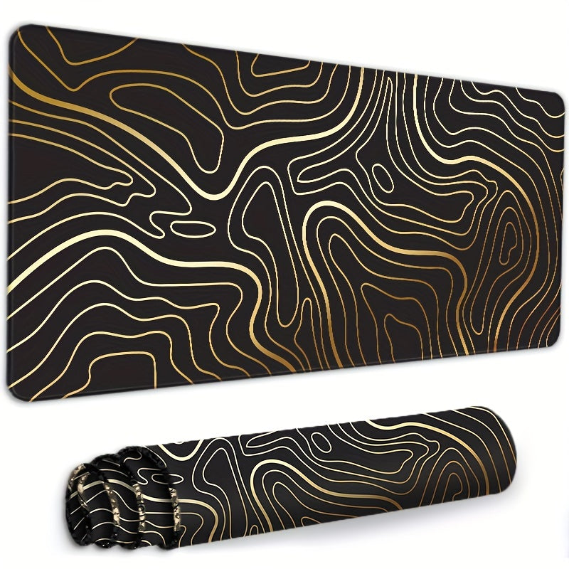 Topographic Mouse Pad XL Keyboard Desk Pad 35.5x15.8in Anti-Slip Rubber Base