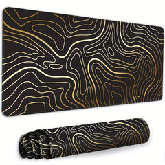 Topographic Mouse Pad XL Keyboard Desk Pad 35.5x15.8in Anti-Slip Rubber Base
