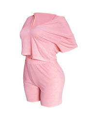 Short Sleeve Crop Top & Shorts Set