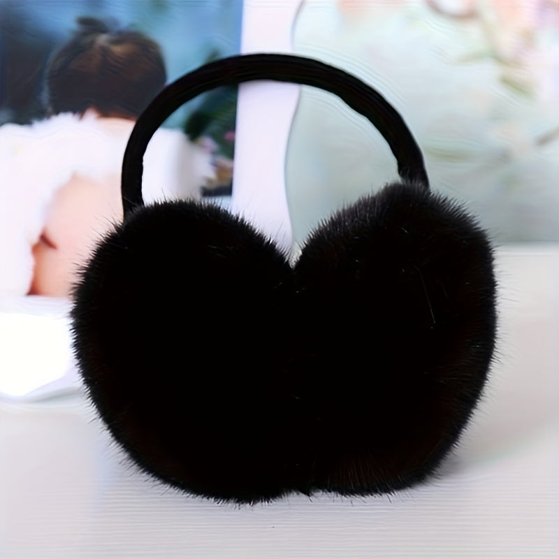 Winter Ear Muffs Faux Fur Ear Warmers Snap Closure Machine Washable Men Women