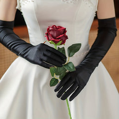 Satin Long Gloves for Prom Party Vintage Women
