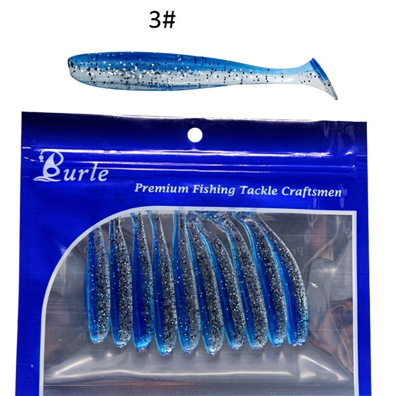10pcs Soft Fishing Lures 2g T tail Swimbait Artificial Bait