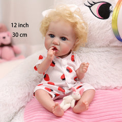 12 Inch Reborn Baby Dolls Mini Realistic Lifelike Newborn Full Vinyl Baby Doll