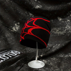 Spider Web Pattern Hip Hop Knitted Wool Hat Mens Sunshade Beanie