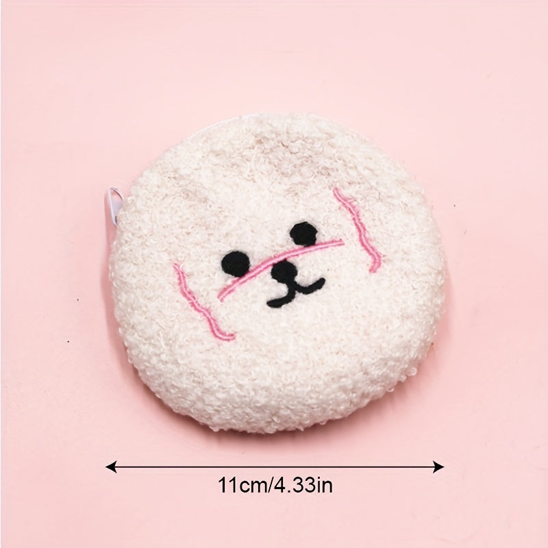 Fuzzy Plush Bag Coin Purse Wallet Earphone Data Cable Storage Key Bag