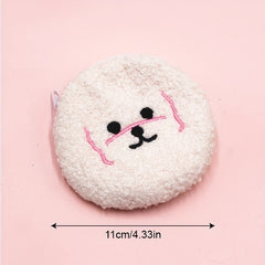 Fuzzy Plush Bag Coin Purse Wallet Earphone Data Cable Storage Key Bag