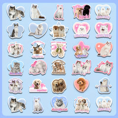 48pcs Cat & Dog Stickers Pack for Kids Laptop Luggage Notebook Bike
