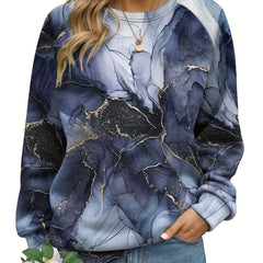 Floral Print Pullover Sweatshirt Long Sleeve Crew Neck Casual Spring Fall Women