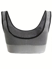 Sports Bra Women's Plus Striped Shockproof Seamless Padded