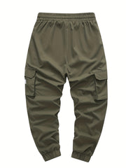 Men's Drawstring Cargo Trousers Loose Jogger Pants