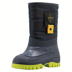 Boys' High Top Snow Boots Warm Cozy Non-slip Boots Plush Comfy Outdoor Hiking