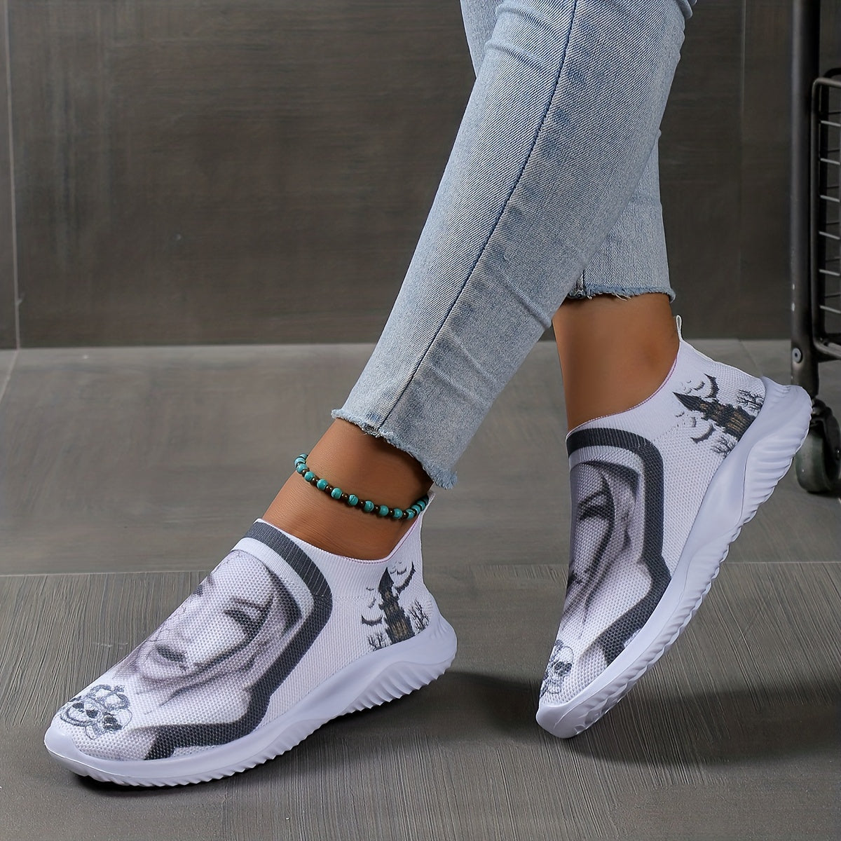 Women's Pumpkin Pattern Sneakers Halloween Shoes