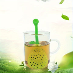 Pear Shaped Long Handle Tea Filter Reusable Silicone Tea Separator