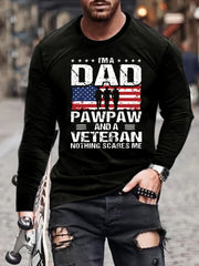 Veteran Dad Letter 3D Digital Pattern Print Men's Graphic T shirt
