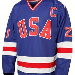 Men's Ice Hockey Jersey V Neck Embroidered Sports Clothing