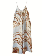Marble Print Wide Leg Cami Jumpsuit