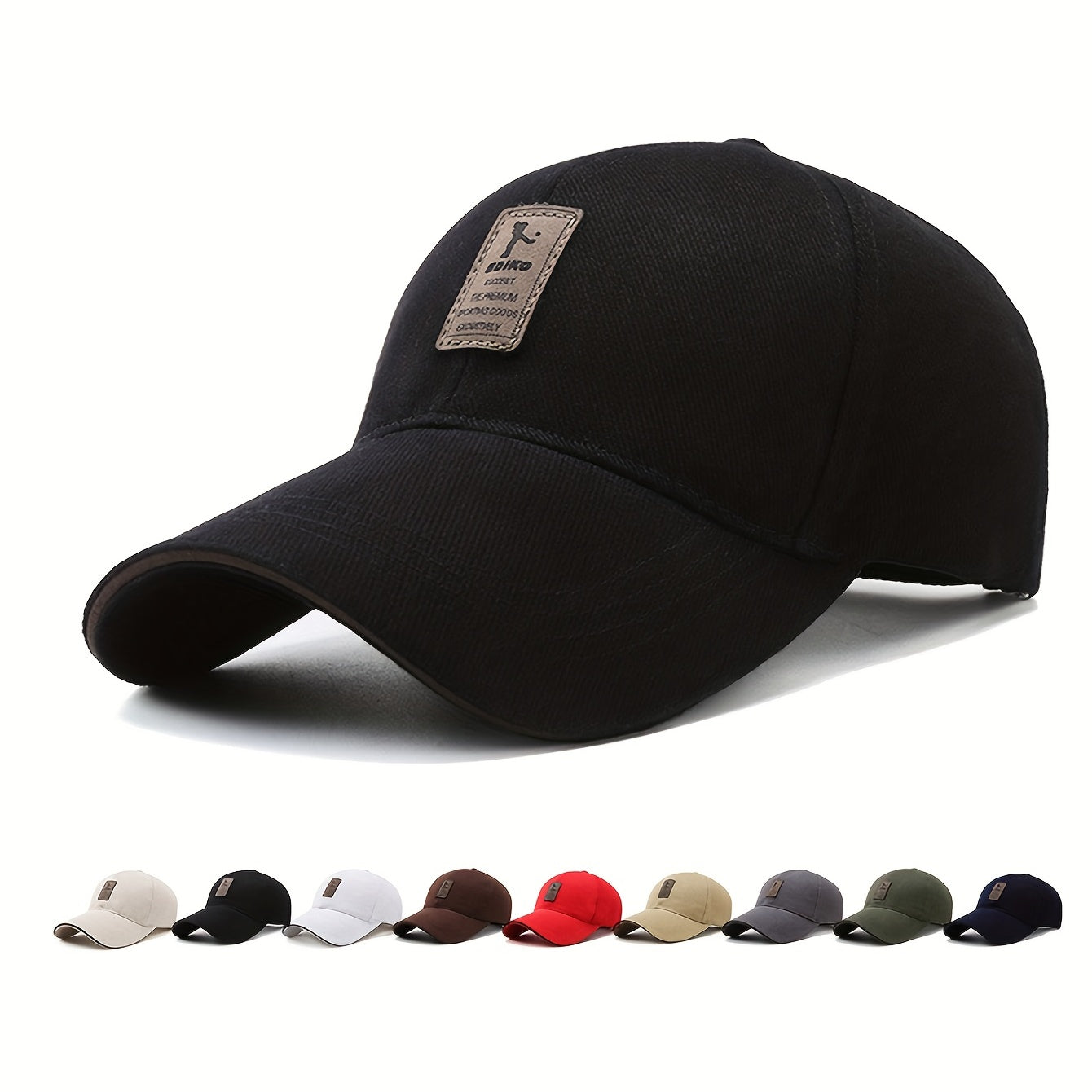 Label Patch Unisex Baseball Cap Solid Casual Dad Hats Adjustable Couple Sun Hats
