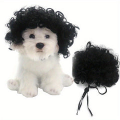 Pet Wigs Cosplay Props Dog Cat Cross Dressing Hair Set
