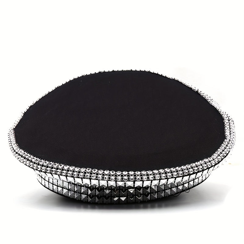 Crystal Rhinestone Bride Military Hat Hen Do Hip Hop Bridal Captain