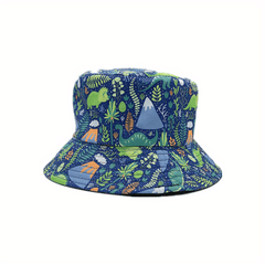 Dinosaur Print Bucket Hat Reversible Fisherman Cap
