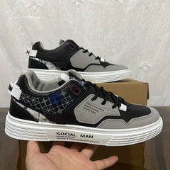 Men's Patchwork Skate Shoes Lace Up Sneakers