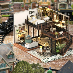 DIY Doll House Hut Time Imprint Attic Building Model Hand assembled House Toy