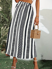 Geo Pattern A-line Skirt for Summer & Spring