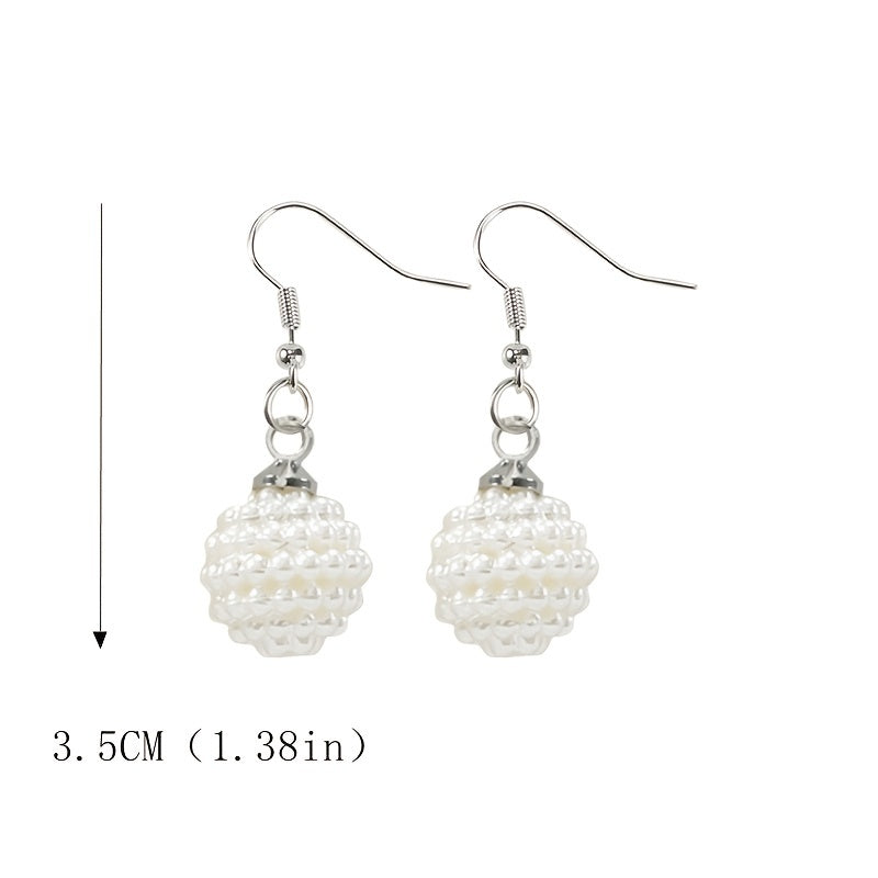 Faux Pearl Drop Earrings Jewelry Gift For Girls