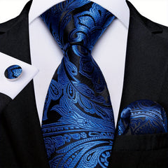 Silk Tie Paisley Jacquard Woven Set