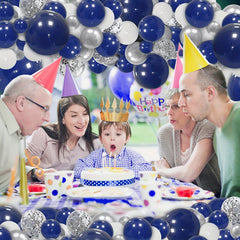Navy Silver Balloon Garland Arch Kit Birthdays Weddings Party Decorations