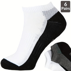 6 Pairs Men's Mid Crew Sport Socks Cotton Blend Breathable Socks