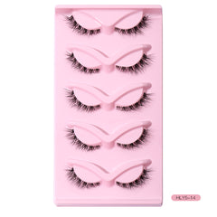 L Curling False Eyelashes 5 Pairs Eye End Lengthening Reusable