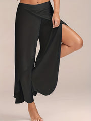Wide Leg Workout Pants High Waist Solid Casual