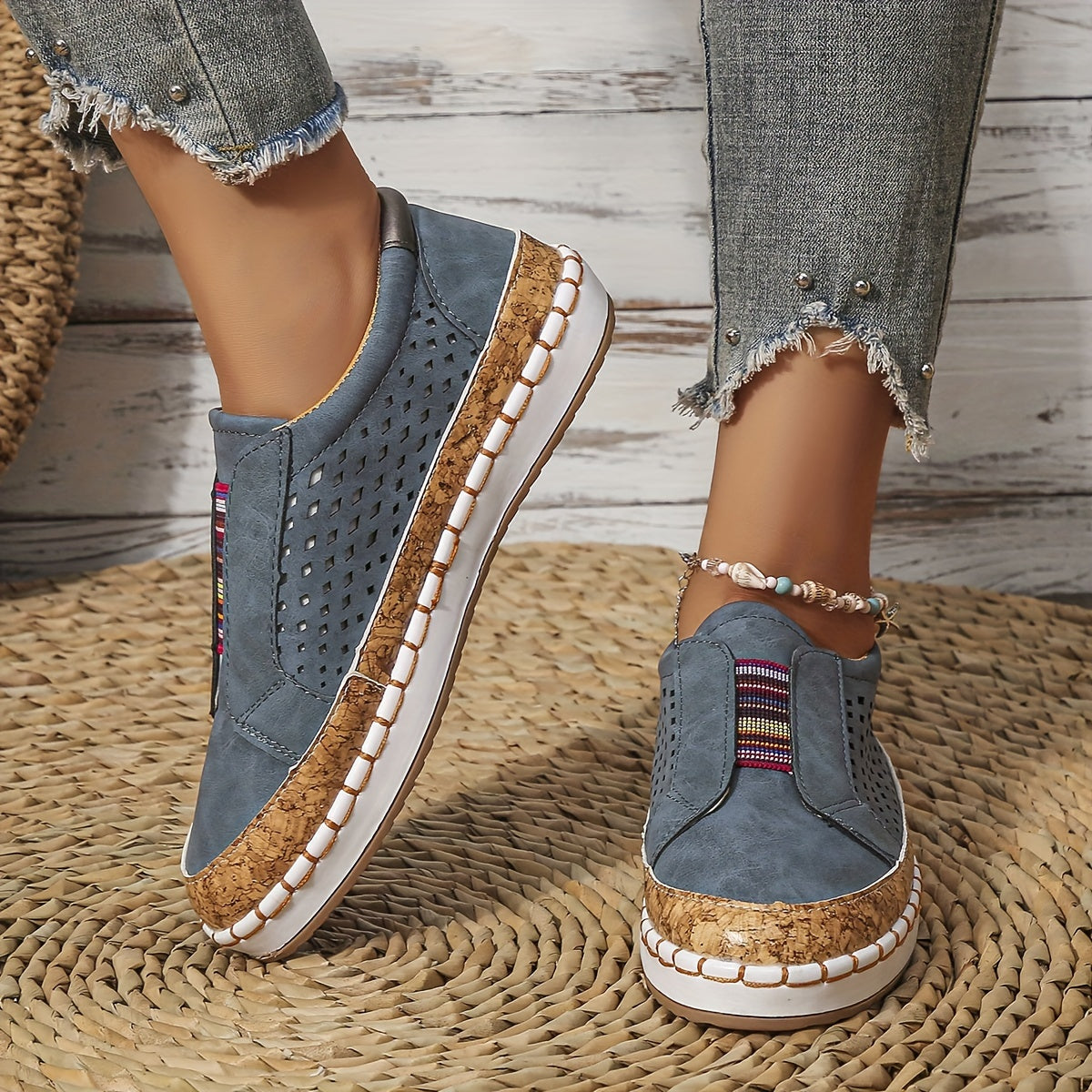 Women's Hollow Out Slip-On Sneakers Lightweight Loafers